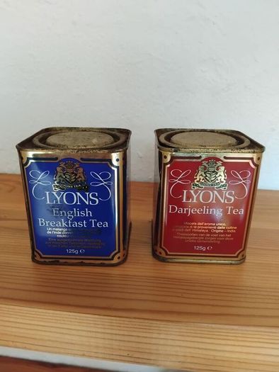 3 Vintage Lyons Tea Tins 1997 Full, Unopened!
