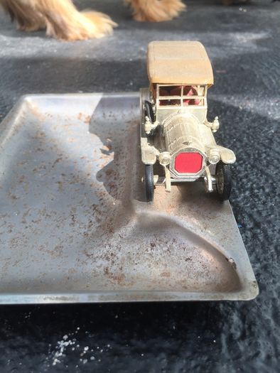 Vintage Tray with Car Figurine