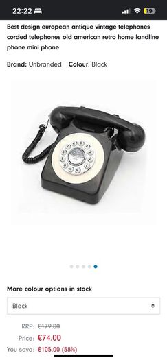 Vintage phone, heavy classic bell ring NEW gorgeous item