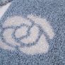Peoeha Vintage Dusty Blue & Cream Fluffy Fuzzy Argyle Knit Button-Front Rose Cardigan Size L Image 5