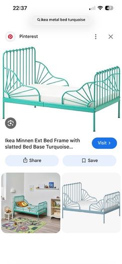 Ikea Minnen Bed Turquoise