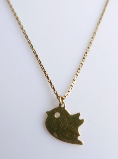 Gold over 925 Sterling Silver Bird Pendant Necklace 18" MIDAS ALTRO BIRD PENDANT NECKLACE 1,9g