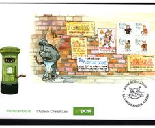 2007 Ireland Celtic Cats (Fat Cat, Celtic Tigress, Cool Cats & Kilkenny Cat) Commemorative Stamps Miniature Sheet An Post First Day Cover (FDC)