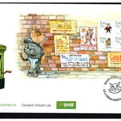 2007 Ireland Celtic Cats (Fat Cat, Celtic Tigress, Cool Cats & Kilkenny Cat) Commemorative Stamps Miniature Sheet An Post First Day Cover (FDC)