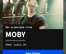 Moby tickets - 2 for sale