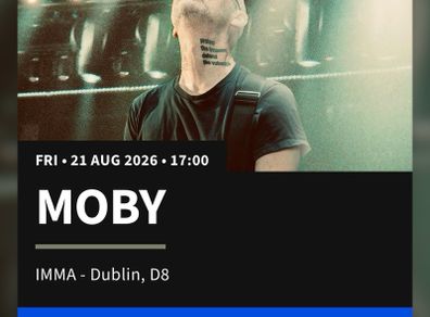 Moby tickets - 2 for sale
