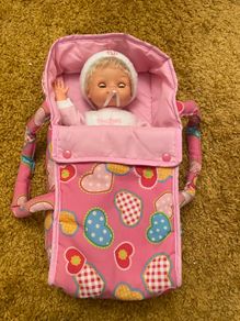 Dolls Fabric Carry Cot