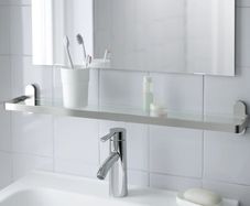 ikea brogrund glass and chrome shelf
