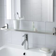 ikea brogrund glass and chrome shelf