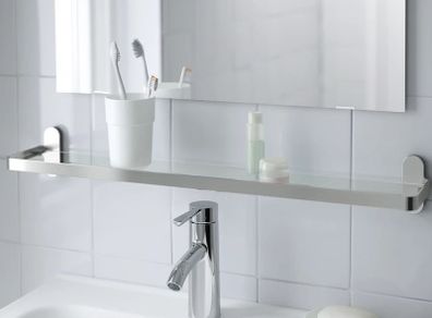 ikea brogrund glass and chrome shelf