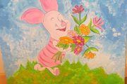 Piglet hand painted Nursery Picture