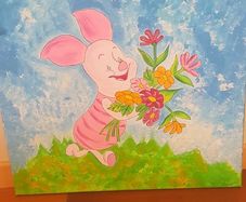 Piglet hand painted Nursery Picture
