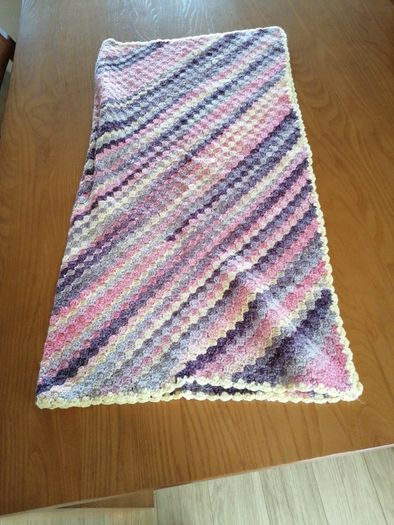 Blanket Hand Crochet 36"Sq Stunning Blanket
