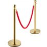 Crowd Control Stanchion, Set of 8 Pieces Stanchion Set, Stanchion Set with 5 ft/1.5 m Red Velvet Rope, Gold Crowd Control Barrier w/ Sturdy Concrete and Metal Base  Easy Connect Assembly Image 7