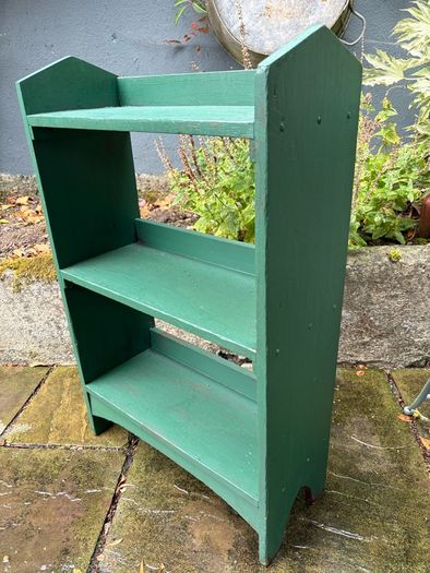 Vintage Green Wood Book Shelf