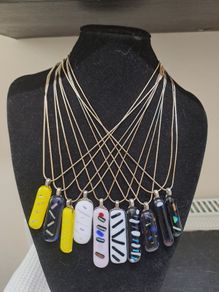 Handmade Fused Glass Pendant Necklace Collection