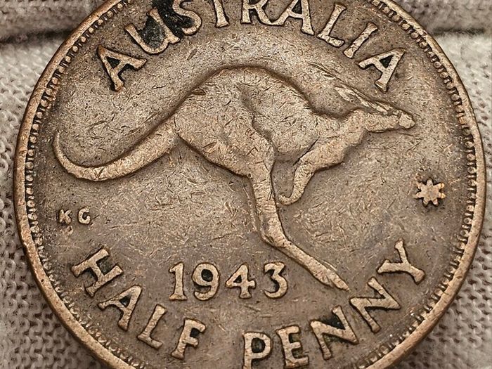 Australia 1943 Halfpenny 1/2d Coin
