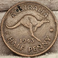 Australia 1943 Halfpenny 1/2d Coin