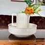 Large Sarreguemines France Ivory Washbasin and Jug Art Deco 1920s to 50s Image 6
