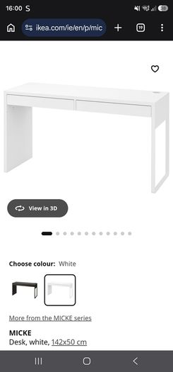White Ikea Micke Desk