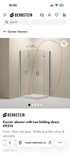 Top quality German bifold shower door