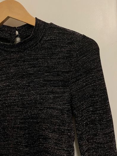 NEWLOOK glitter crop top long sleeve