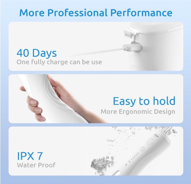 Water Flosser, Cordless, 6 Modes & IPX7 Waterproof Rechargeable Oral Irrigator Water Teeth Cleaner Floss Pick