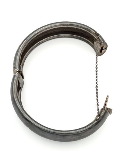 Rare Sterling Silver Chunky Chester Bangle, 1947