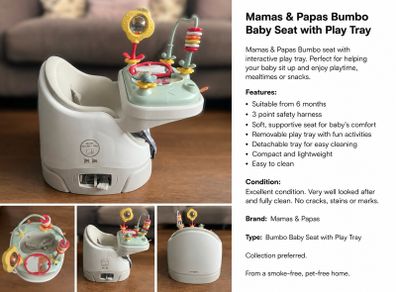 Mamas Papas Baby Seat Bumbo Seat