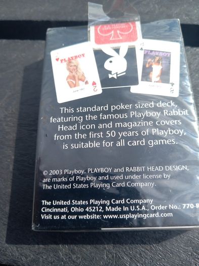 Playing Cards PlayBoy 2003 gift present display decor original sticker deck of cards box