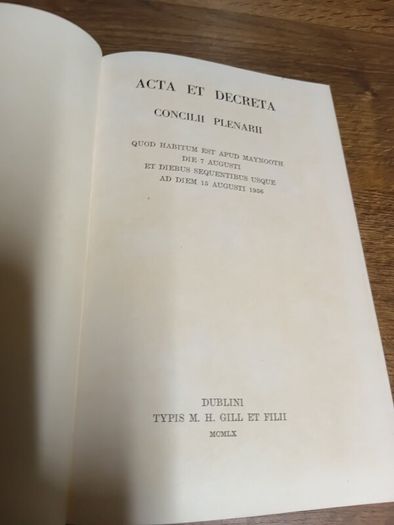 1960 in Latin. Acta et Decreta Concilii Plenarii Maynooth 1956