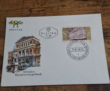 Austria First Day Cover FDC 1970 "100 Years Musical Society Building, Organ" - free standard postage