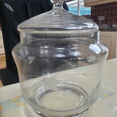 Vintage Etched Lidded Glass Punch Bowl with Grape Pattern