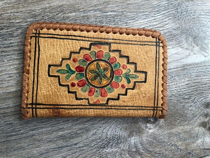 Vintage leather cards wallet