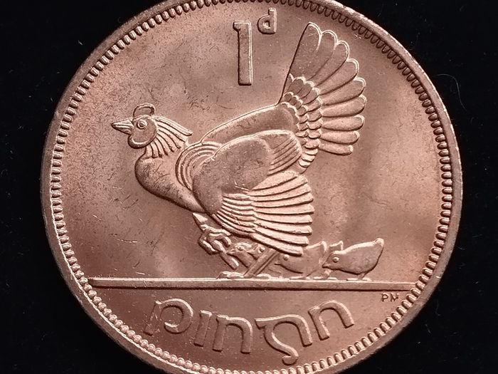 Ireland - 1968 - 1 Penny - Hen with Chicks - KM.11 - [272]