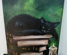 Original Painting  The Cat that knows it all.