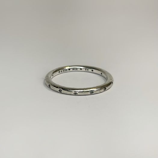 Sterling Silver Pandora ring with cz stones