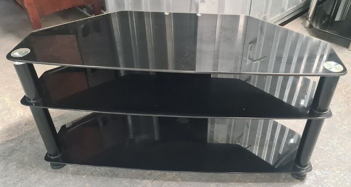 Black Glass TV / Media Stand  3 Tiers