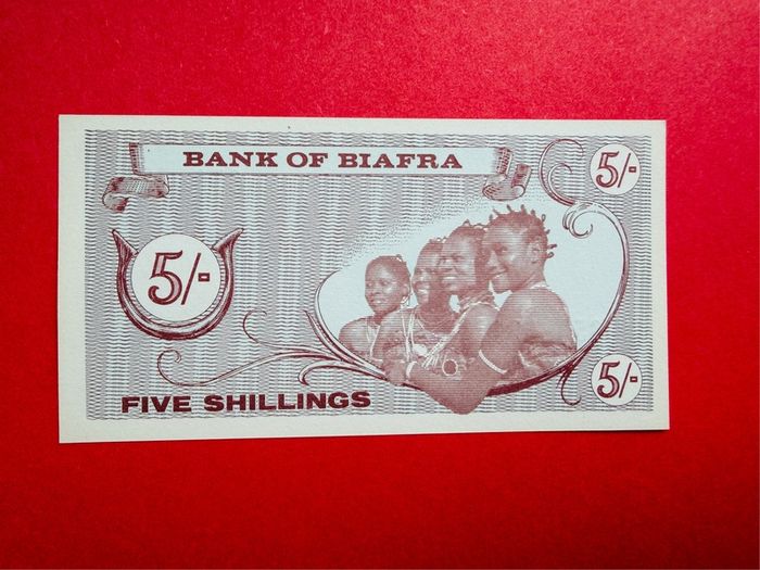 Biafra  5 /shillings  1967 ( Uncirculated ) Pick 1.SCARCE