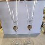 SET OF 2 Silver Rhinestone Band Champagne Flutes. Image 7