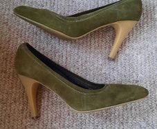 Olive Green Suede Heels