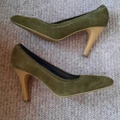 Olive Green Suede Heels