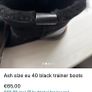 Black Ash designer suede trainer boots Image 2