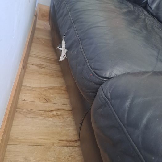 Black leather sofas