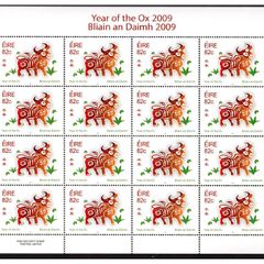2009 Ireland Chinese Year of the Ox Commemorative Stamp Sheetlet Plate 1A1A1A1A Mint Never Hinged (MNH)