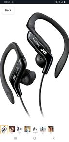 JVC HA-EB75 In-Ear Sweat Resistant Sports Headphones with Adjustable Clip - Black