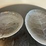 Pair of vintage Arcoroc Aspen Leaf Glass Platters / Plates, Mid century French Dishes Image 3