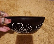 black and white ceramic bowl by laurie gates