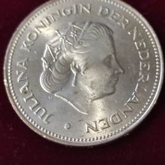 Netherlands 10 Gulden 1970 Silver Coin UNC