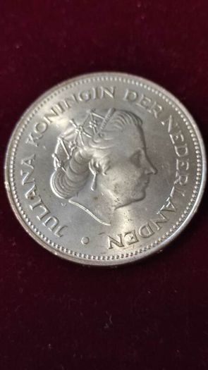 Netherlands 10 Gulden 1970 Silver Coin UNC